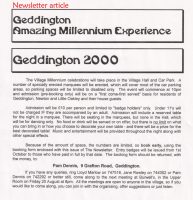 Geddington Amazing Millinnium Experience newsletter article