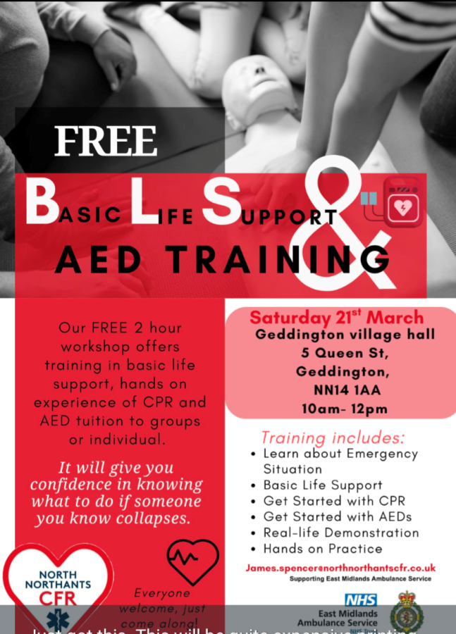 FREE two-hour Basic Life Support and AED training session